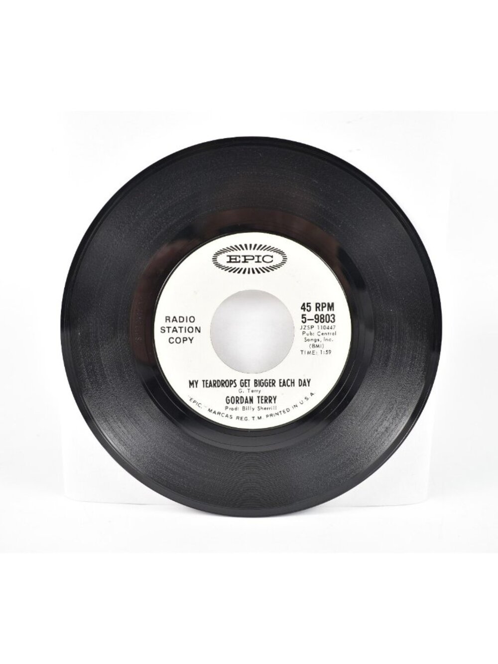 Rare Promo Gordan Terry My Teardrops Get Bigger Each Day / Almost Alone 45 RPM - Picture 3 of 4